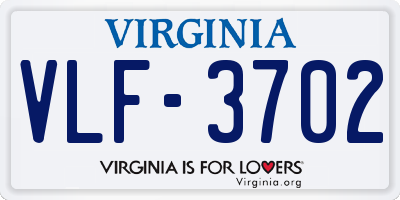 VA license plate VLF3702