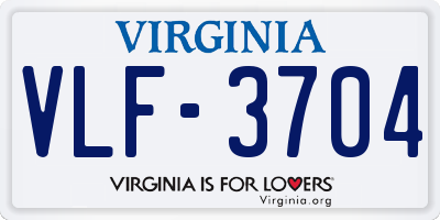 VA license plate VLF3704