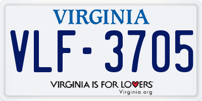 VA license plate VLF3705