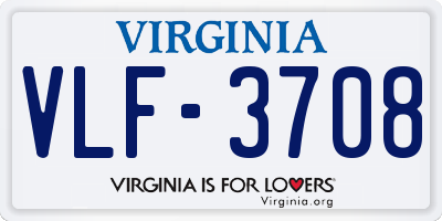 VA license plate VLF3708
