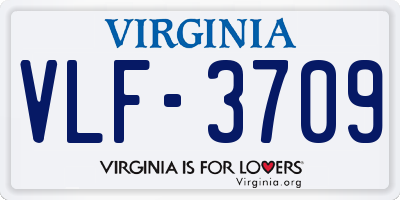 VA license plate VLF3709
