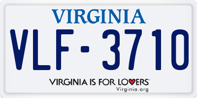 VA license plate VLF3710