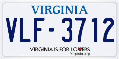 VA license plate VLF3712