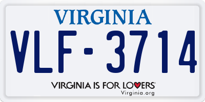 VA license plate VLF3714