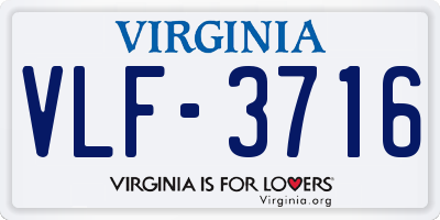 VA license plate VLF3716