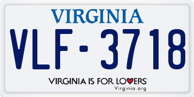 VA license plate VLF3718