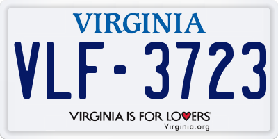 VA license plate VLF3723