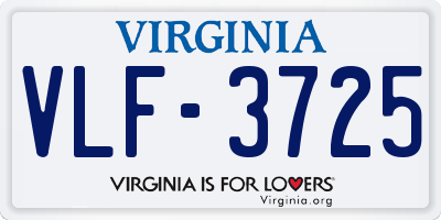 VA license plate VLF3725