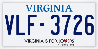 VA license plate VLF3726