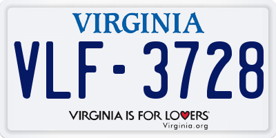 VA license plate VLF3728