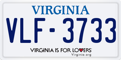 VA license plate VLF3733