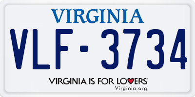 VA license plate VLF3734