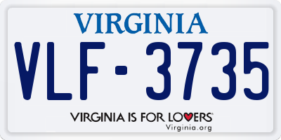 VA license plate VLF3735