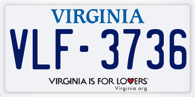 VA license plate VLF3736