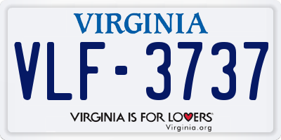 VA license plate VLF3737