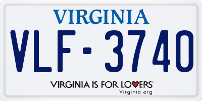 VA license plate VLF3740