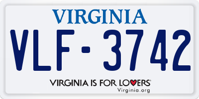 VA license plate VLF3742