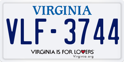 VA license plate VLF3744
