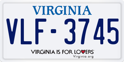 VA license plate VLF3745