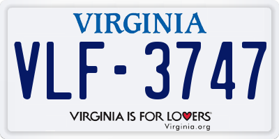 VA license plate VLF3747