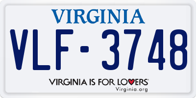 VA license plate VLF3748