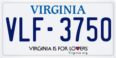VA license plate VLF3750