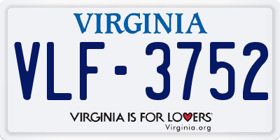 VA license plate VLF3752
