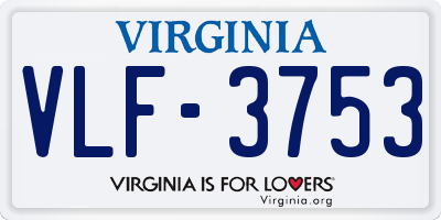 VA license plate VLF3753
