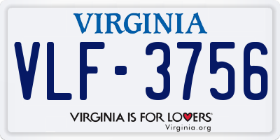 VA license plate VLF3756
