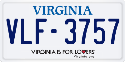 VA license plate VLF3757