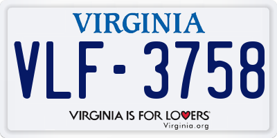 VA license plate VLF3758