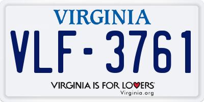 VA license plate VLF3761