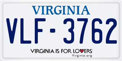VA license plate VLF3762