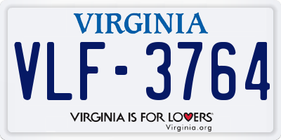 VA license plate VLF3764