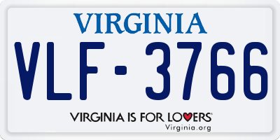 VA license plate VLF3766