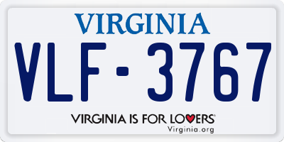 VA license plate VLF3767