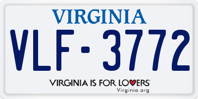 VA license plate VLF3772