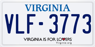 VA license plate VLF3773