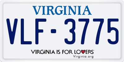 VA license plate VLF3775