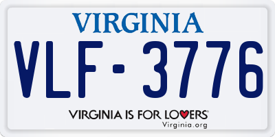 VA license plate VLF3776