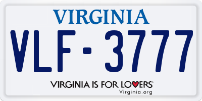 VA license plate VLF3777