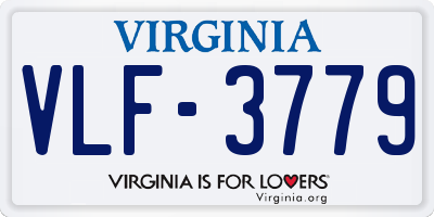 VA license plate VLF3779