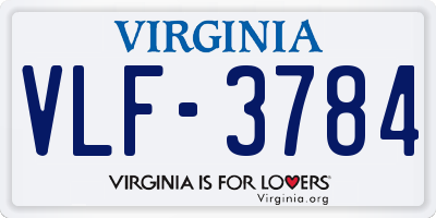 VA license plate VLF3784