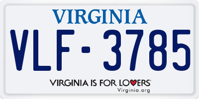 VA license plate VLF3785