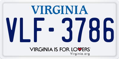 VA license plate VLF3786