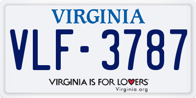 VA license plate VLF3787