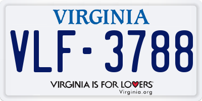 VA license plate VLF3788