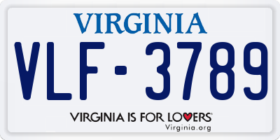 VA license plate VLF3789