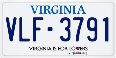 VA license plate VLF3791