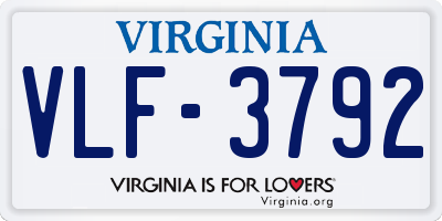 VA license plate VLF3792